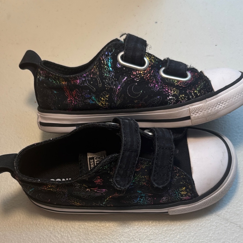 Converse Kids Black and Multicolor Sneakers